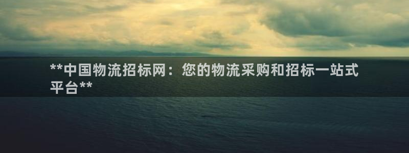 28圈游戏官网平台：**中国物流招标